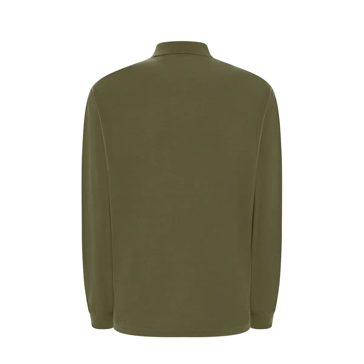 Polo piqué hombre manga larga JHK PORA210LS 25 Polo JHK PORA210LS en caqui de manga larga, vista trasera