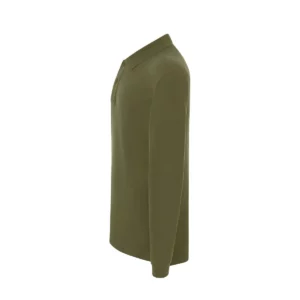 Polo JHK PORA210LS en caqui de manga larga, vista lateral