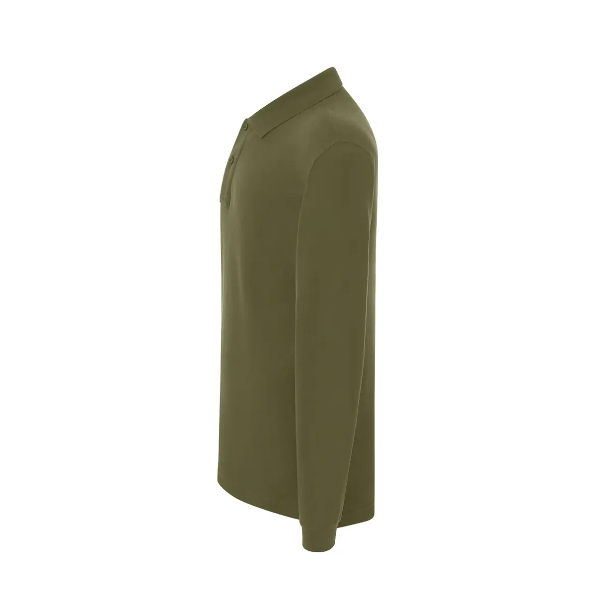 Polo piqué hombre manga larga JHK PORA210LS 24 Polo JHK PORA210LS en caqui de manga larga, vista lateral