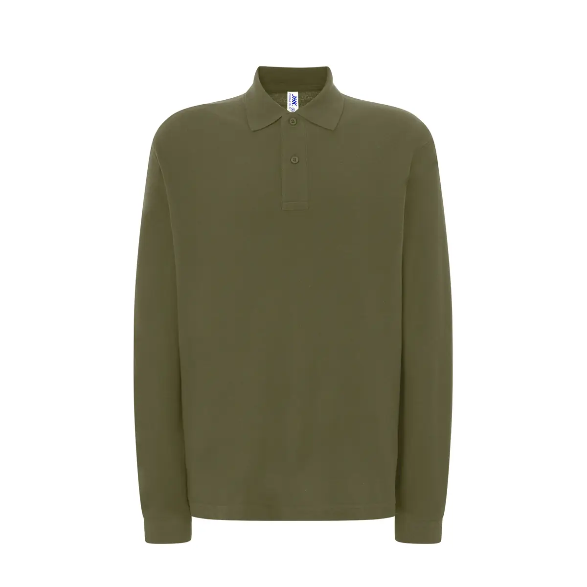 Polo piqué hombre manga larga JHK PORA210LS 23 Polo JHK PORA210LS en caqui de manga larga, vista frontal