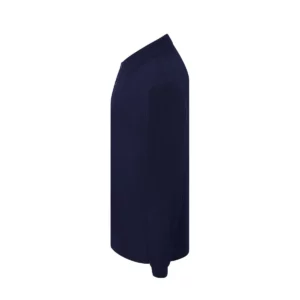 Polo JHK PORA210LS en azul marino de manga larga, vista lateral