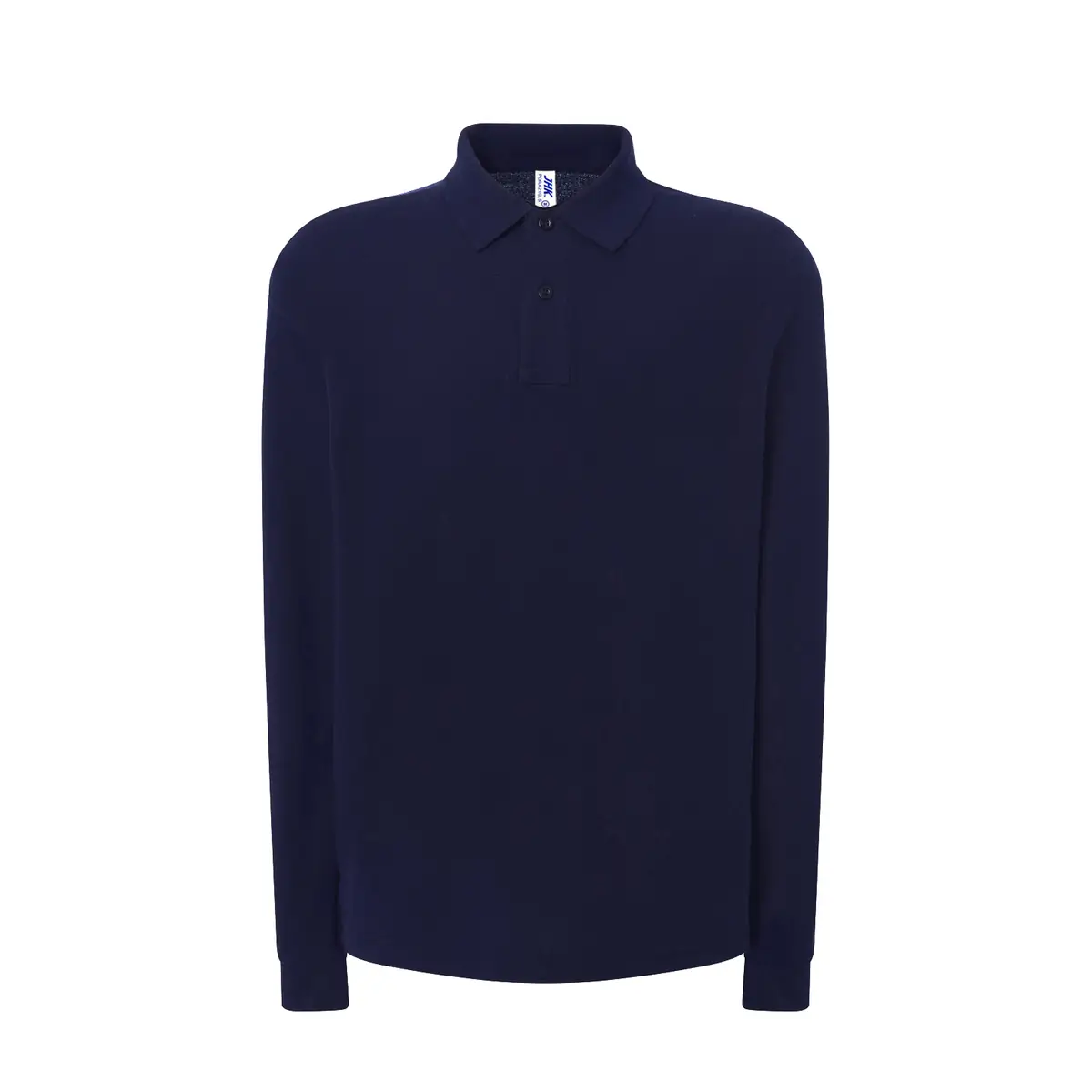 Polo piqué hombre manga larga JHK PORA210LS 26 Polo JHK PORA210LS en azul marino de manga larga, vista frontal