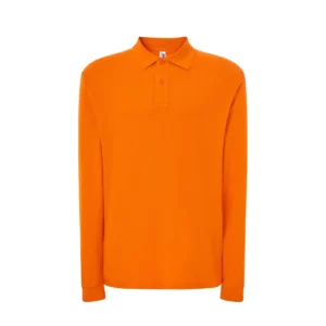Polo JHK PORA210LS en naranja de manga larga, vista frontal