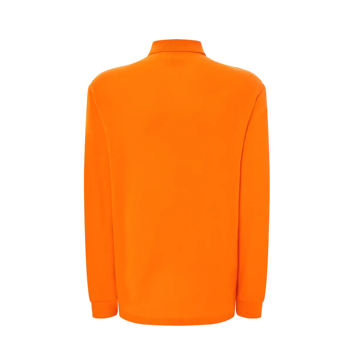 Polo piqué hombre manga larga JHK PORA210LS 31 Polo JHK PORA210LS en naranja de manga larga, vista trasera