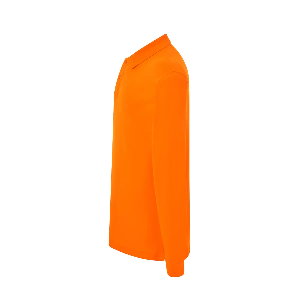 Polo piqué hombre manga larga JHK PORA210LS 30 Polo JHK PORA210LS en naranja de manga larga, vista lateral