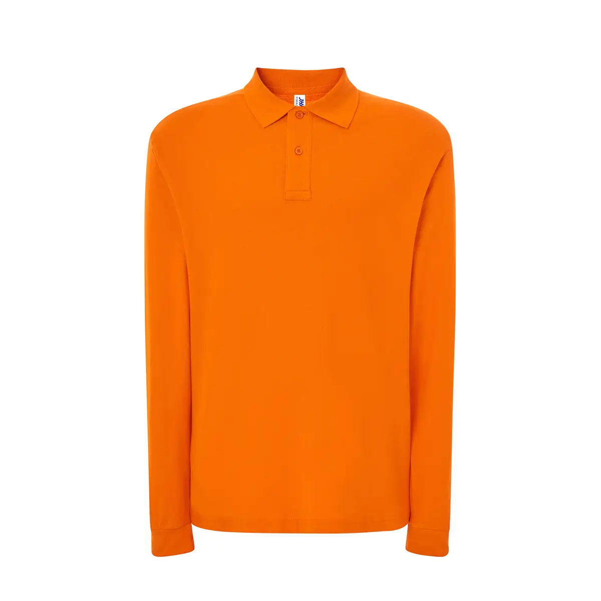 Polo piqué hombre manga larga JHK PORA210LS 29 Polo JHK PORA210LS en naranja de manga larga, vista frontal