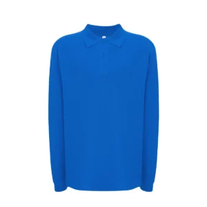 Polo JHK PORA210LS en azul royal de manga larga, vista frontal