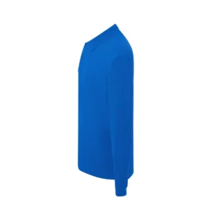Polo JHK PORA210LS en azul royal de manga larga, vista lateral