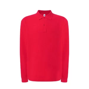 Polo JHK PORA210LS en rojo de manga larga, vista frontal