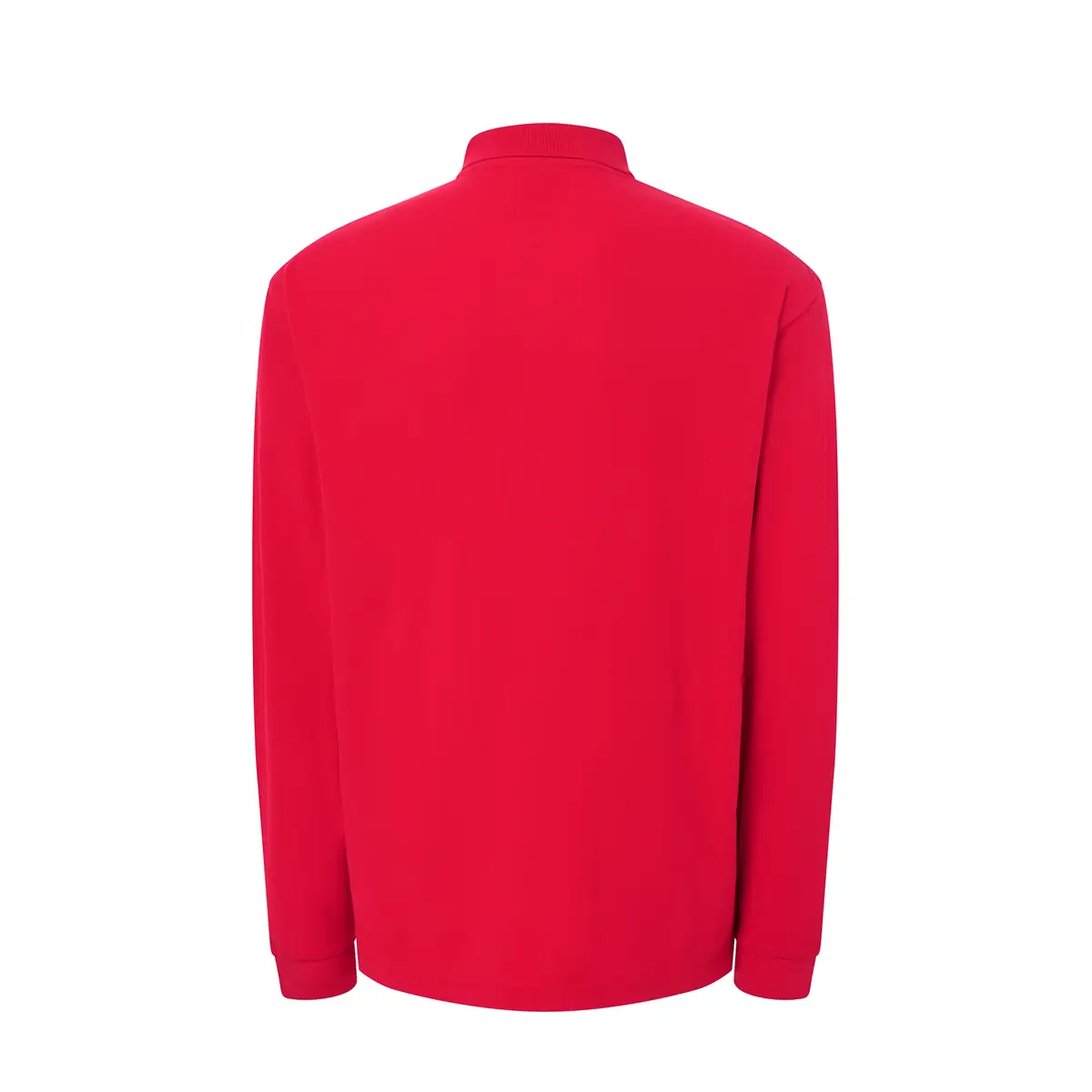 Polo piqué hombre manga larga JHK PORA210LS 37 Polo JHK PORA210LS en rojo de manga larga, vista trasera