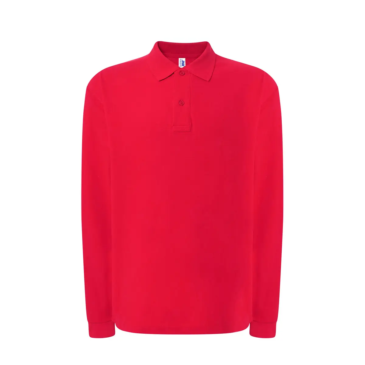 Polo piqué hombre manga larga JHK PORA210LS 35 Polo JHK PORA210LS en rojo de manga larga, vista frontal