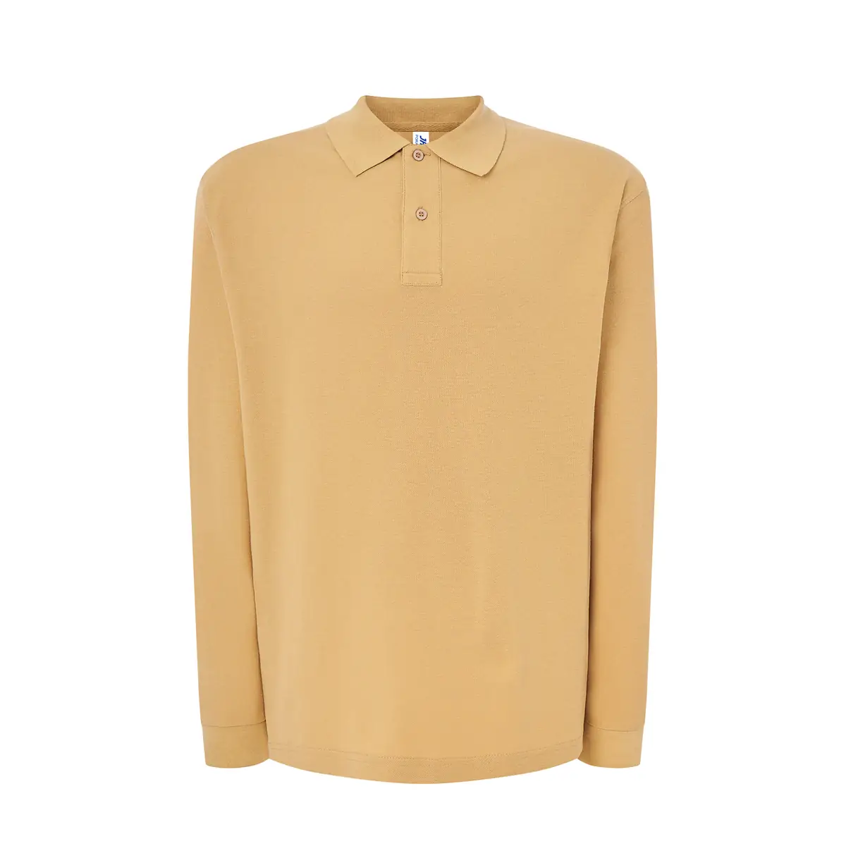 Polo piqué hombre manga larga JHK PORA210LS 38 Polo JHK PORA210LS en arena de manga larga, vista frontal