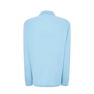 Polo JHK PORA210LS en azul cielo de manga larga, vista trasera