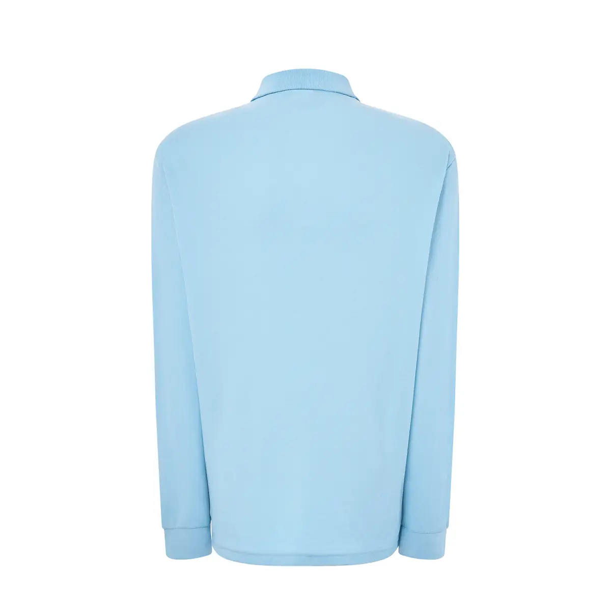 Polo piqué hombre manga larga JHK PORA210LS 43 Polo JHK PORA210LS en azul cielo de manga larga, vista trasera