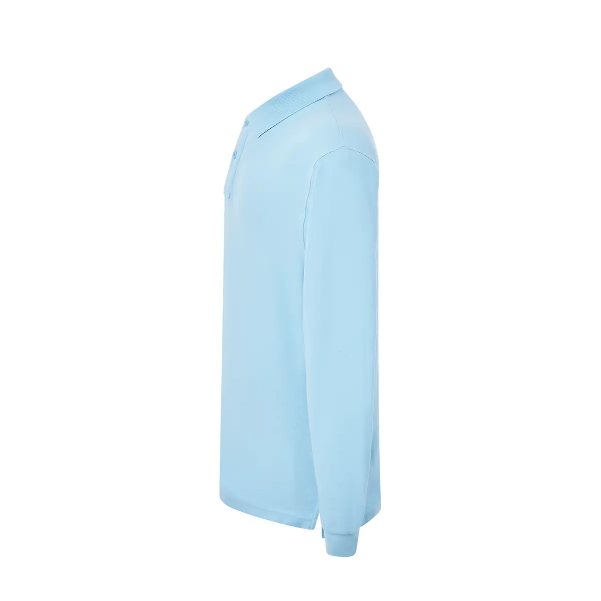 Polo piqué hombre manga larga JHK PORA210LS 42 Polo JHK PORA210LS en azul cielo de manga larga, vista lateral