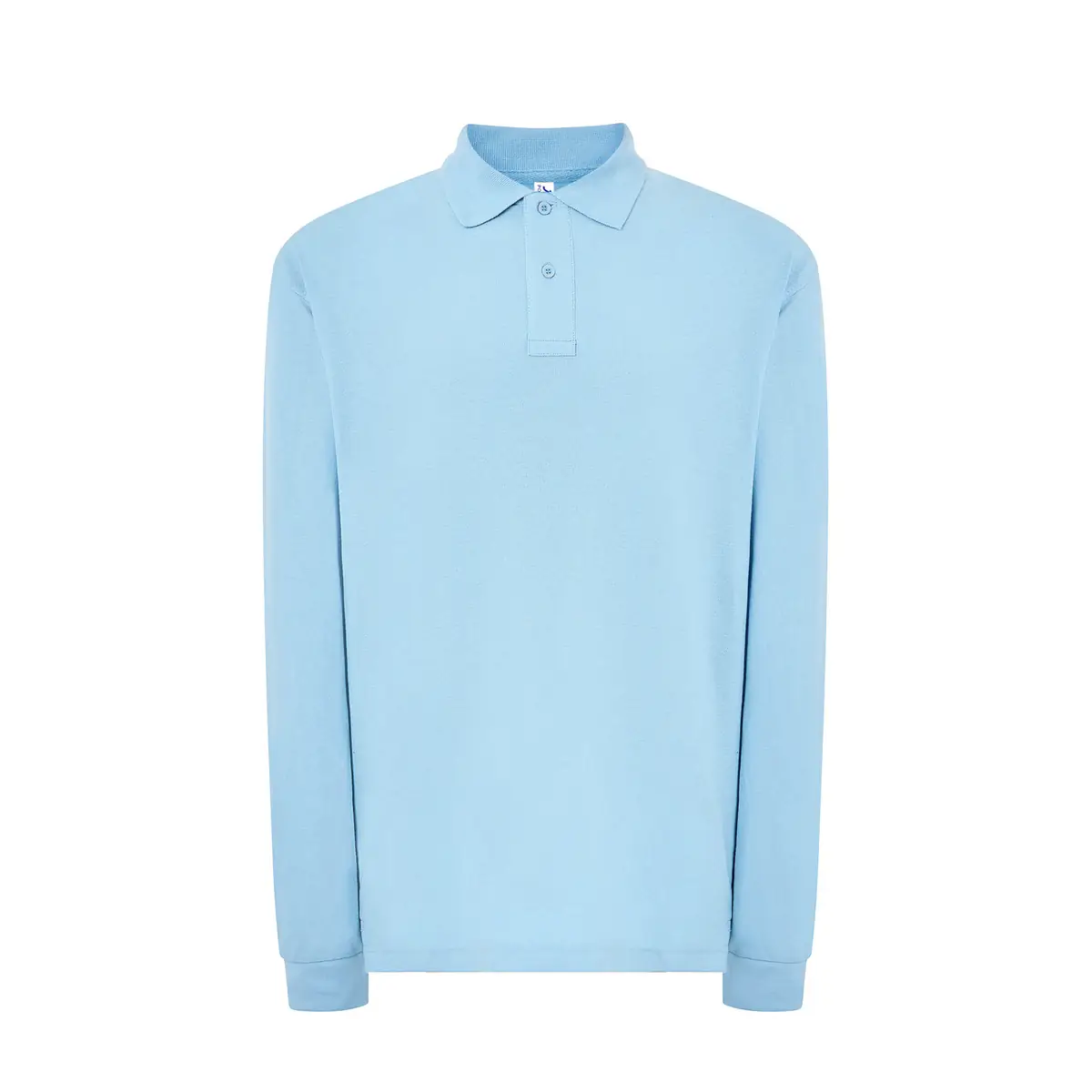 Polo piqué hombre manga larga JHK PORA210LS 41 Polo JHK PORA210LS en azul cielo de manga larga, vista frontal