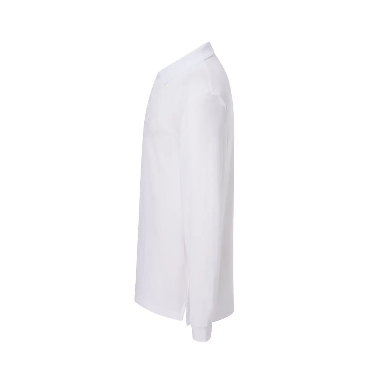 Polo piqué hombre manga larga JHK PORA210LS 45 Polo JHK PORA210LS en blanco de manga larga, vista lateral