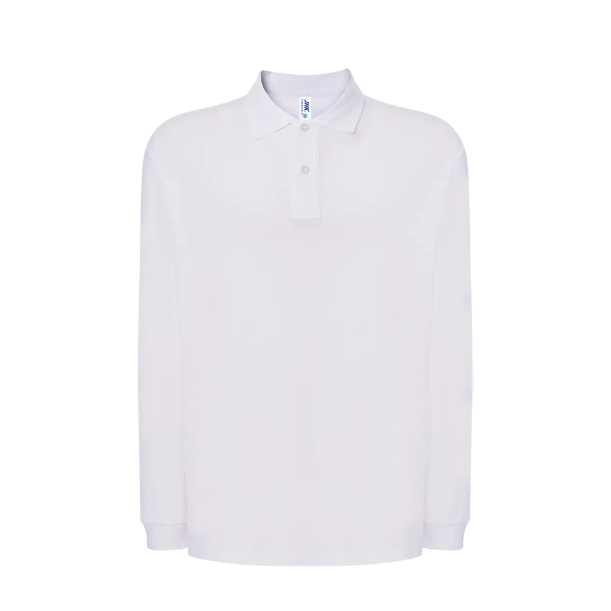 Polo piqué hombre manga larga JHK PORA210LS 44 Polo JHK PORA210LS en blanco de manga larga, vista frontal