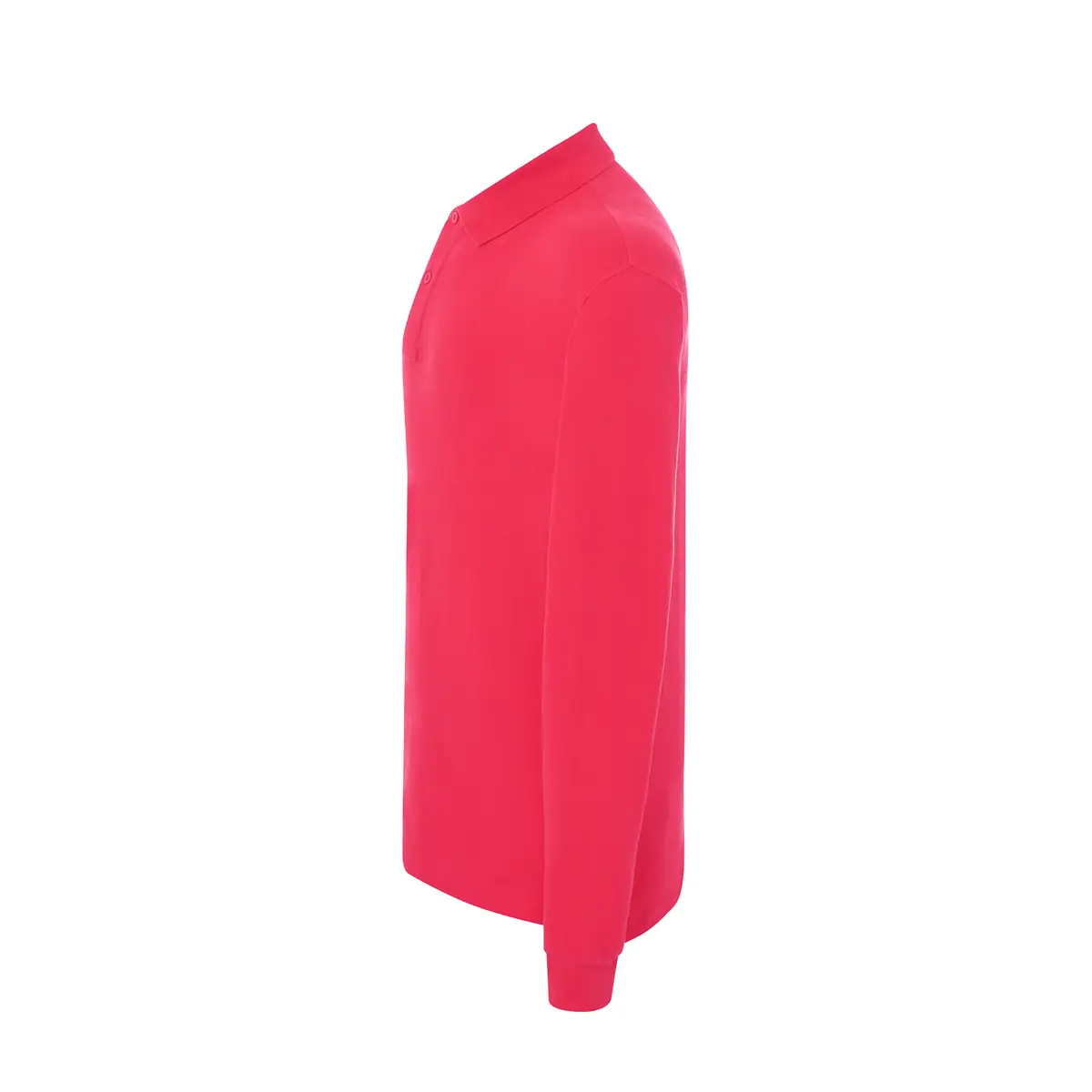 Polo piqué hombre manga larga JHK PORA210LS 48 Polo JHK PORA210LS en rojo cálido de manga larga, vista lateral
