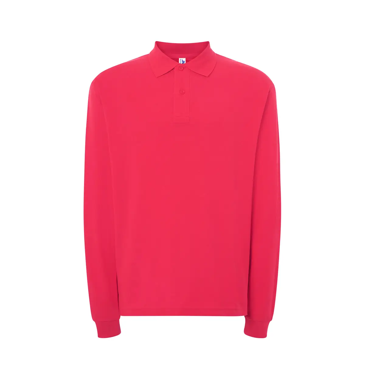 Polo piqué hombre manga larga JHK PORA210LS 47 Polo JHK PORA210LS en rojo cálido de manga larga, vista frontal