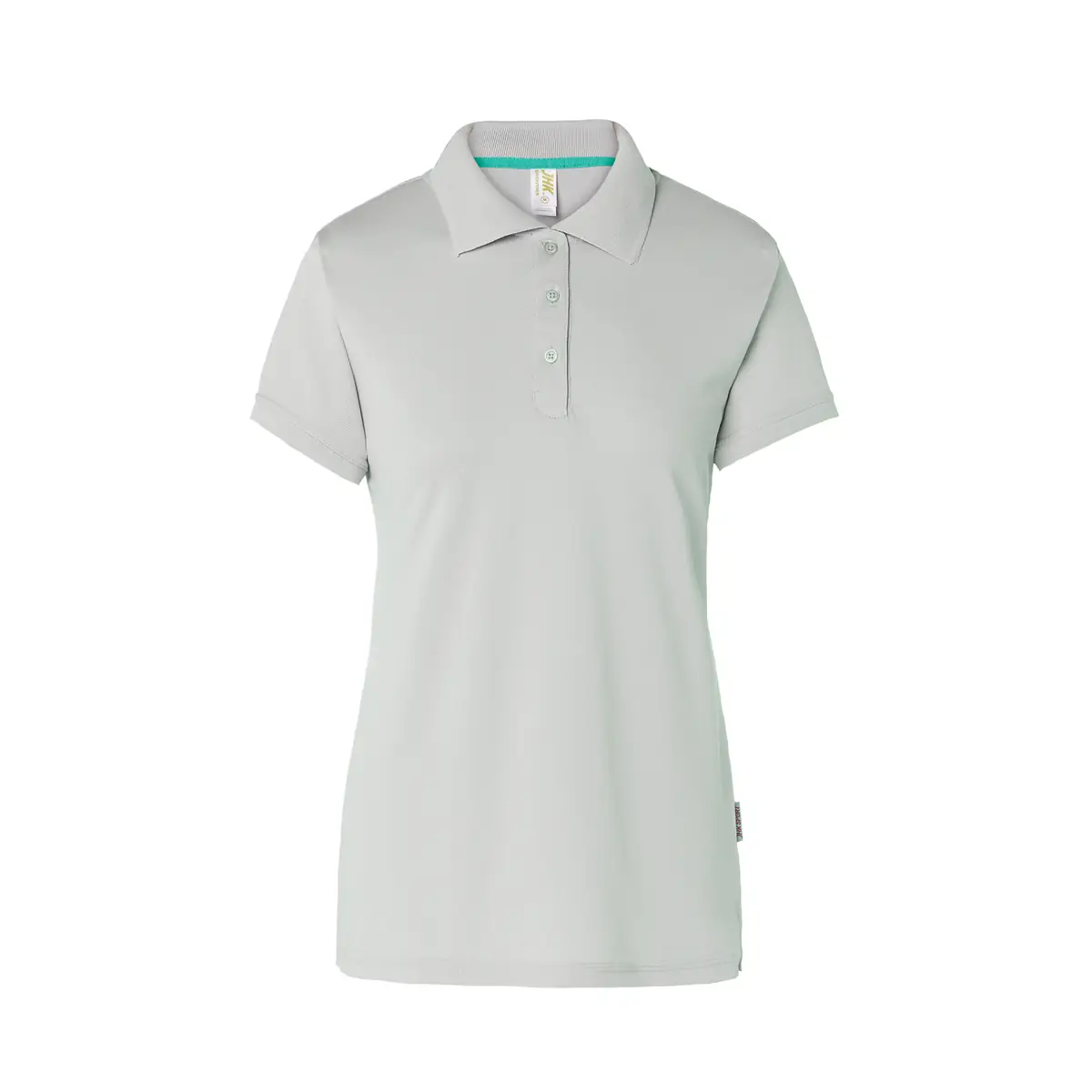 Polo deportivo piqué mujer JHK SPHEAVYLDY 17 Polo JHK SPHEAVYLDY en plata y verde atlantis, vista frontal