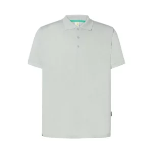 Polo JHK SPHEAVYMEN en plata y verde atlantis, vista frontal