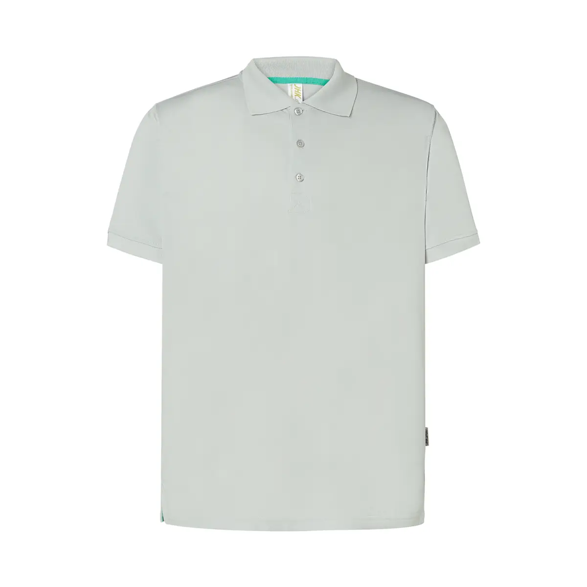 Polo deportivo piqué hombre JHK SPHEAVYMEN 17 Polo JHK SPHEAVYMEN en plata y verde atlantis, vista frontal