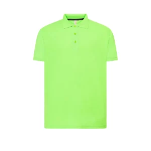 Polo JHK SPORTPIQUE en verde lima flúor, vista frontal