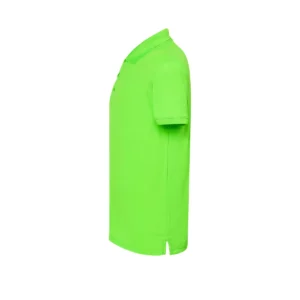 Polo JHK SPORTPIQUE en verde lima flúor, vista lateral