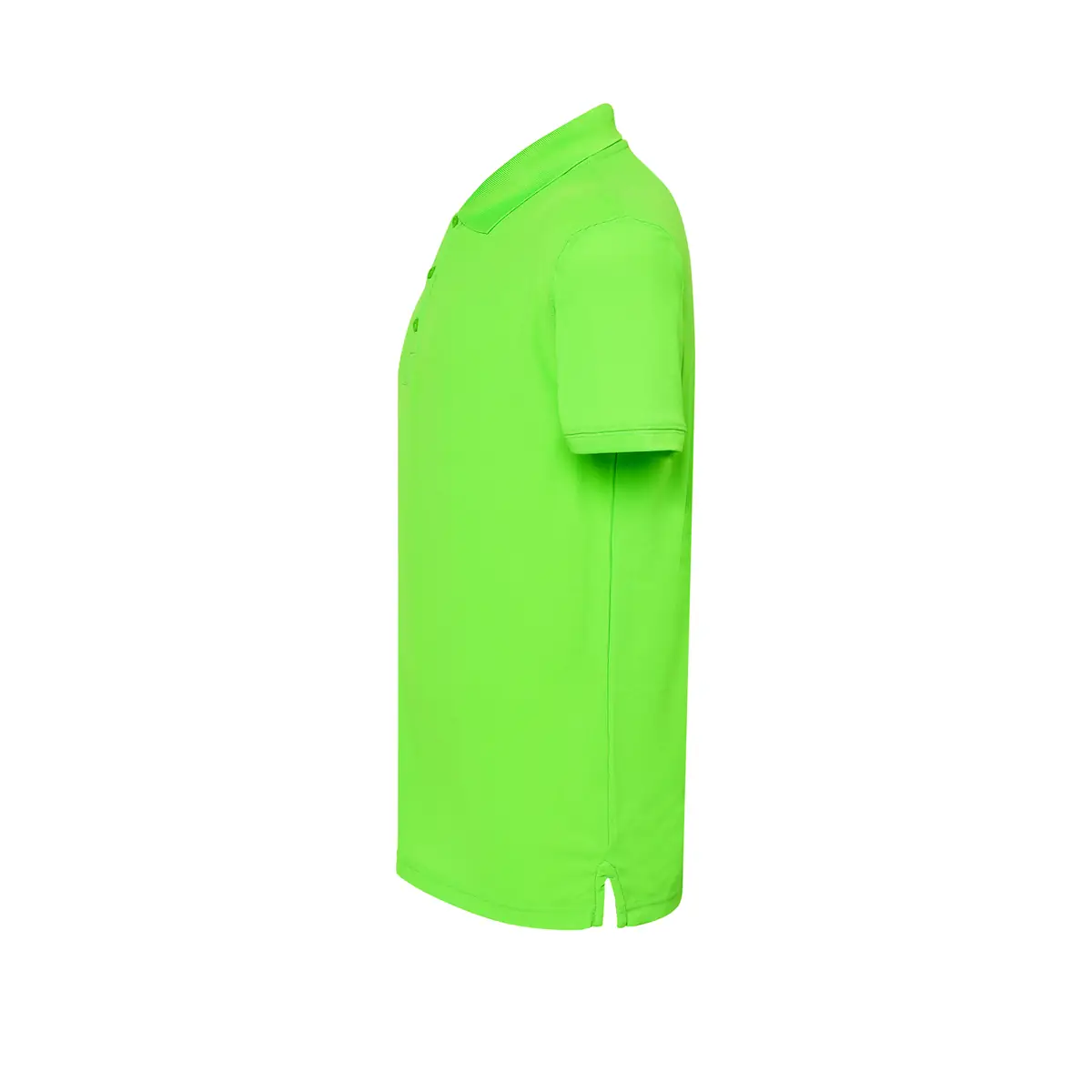 Polo deportivo hombre JHK SPORTPIQUE 9 Polo JHK SPORTPIQUE en verde lima flúor, vista lateral