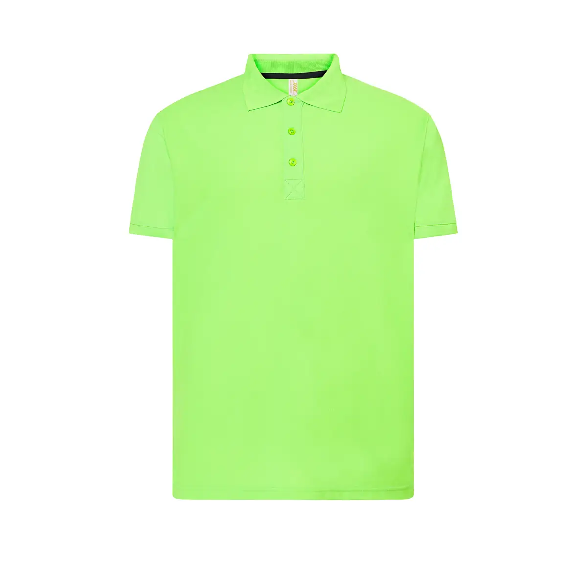 Polo deportivo hombre JHK SPORTPIQUE 8 Polo JHK SPORTPIQUE en verde lima flúor, vista frontal