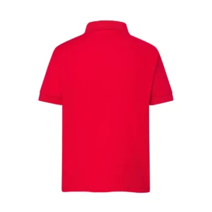 Polo infantil JHK SPORTPQKID en rojo, vista trasera