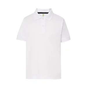 Polo infantil JHK SPORTPQKID en blanco, vista frontal