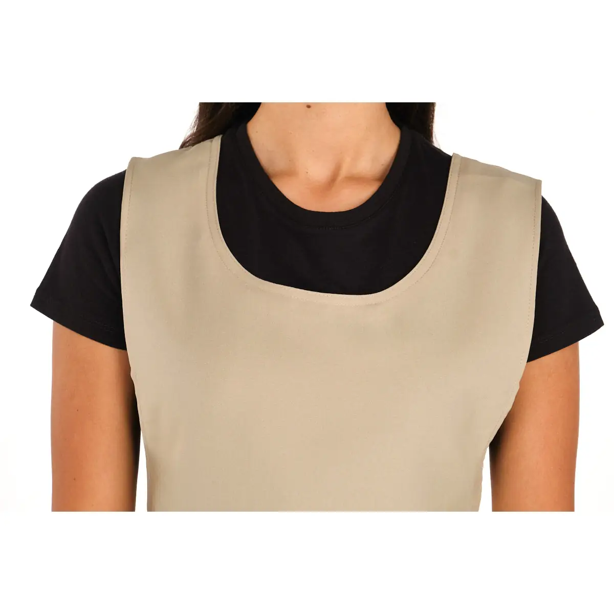 Estola Lacla Multibolsillos 21304601 98 Estola Lacla Multibolsillos 21304601, Beige, detalle del escote