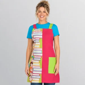 Batas, pichis y estolas para Maestra de Infantil en Las Palmas 23 Estola Lacla Libros 21307306, fucsia, vista frontal con modelo