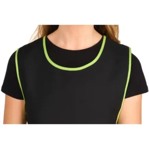 Estola Lacla Vivo Colores 21602124, Negro/Pistacho, detalle del escote