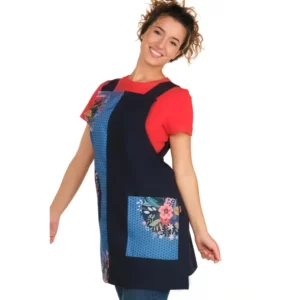 Estola Viva la Vida Flores Lacla 22102391, azul marino, vista oblicua vestida