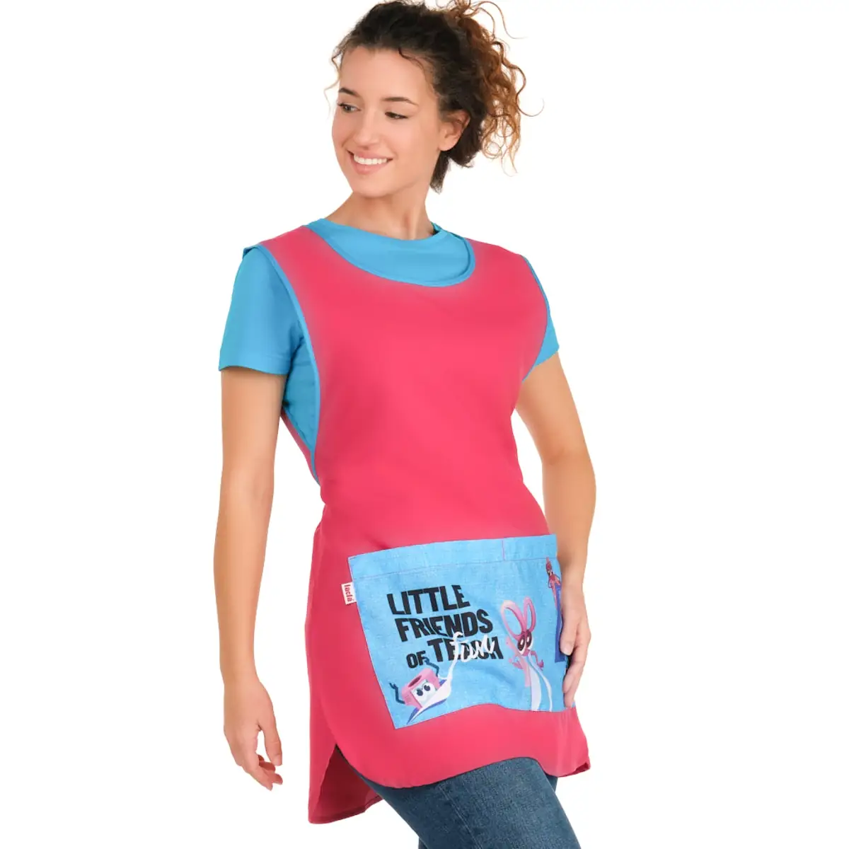 Estola Lacla Eco Personajes 22502455 3 Estola Eco Personajes Lacla 22502455, fucsia, vista oblicua vestida