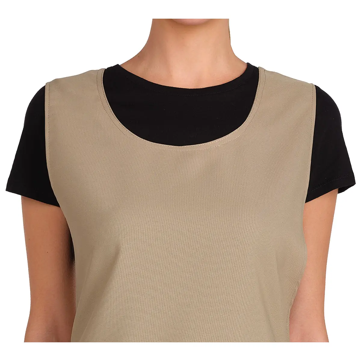 Estola Lacla Multibolsillos Corchetes 22602470 25 Estola Lacla Multibolsillos Corchetes 22602470, Beige, detalle del escote