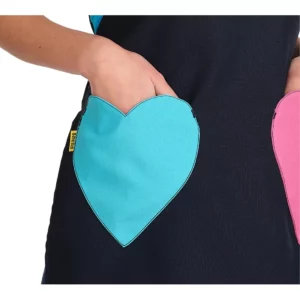 Estola Lacla Corazones Botón 22602472, Azul marino, detalle de bolsillos
