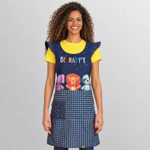 Batas, pichis y estolas para Maestra de Infantil en Las Palmas 27 Estola Lacla Be Happy 22602479, azul marino, vista frontal con modelo