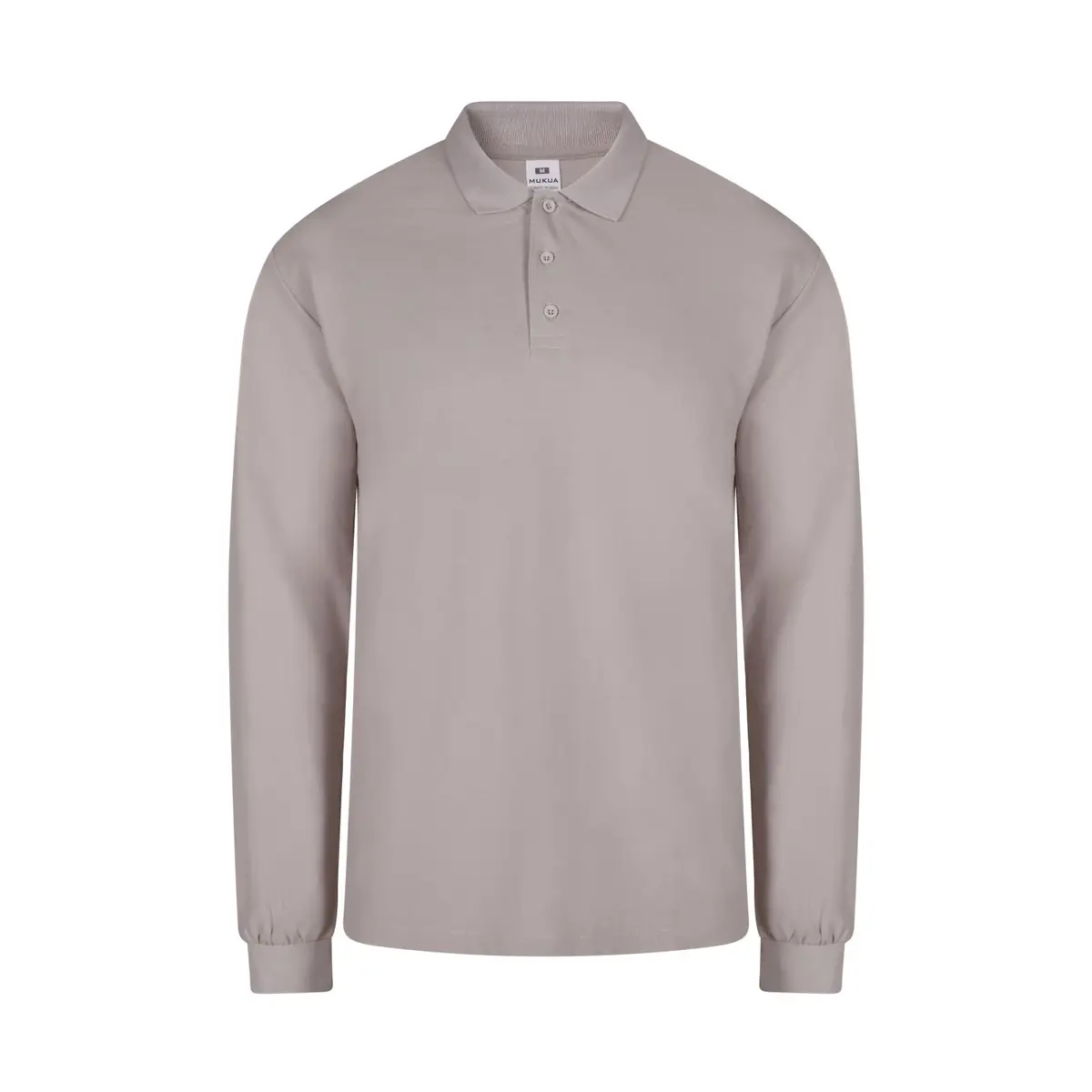 Polo unisex Mukua HOBART PL200UC 2 Polo Mukua HOBART en color Cloud Grey, vista frontal