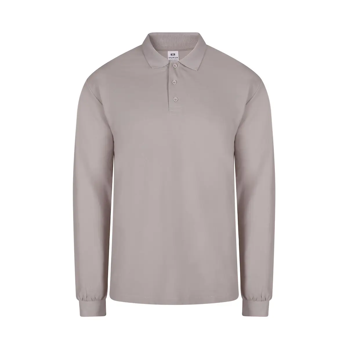 Polo unisex Mukua HOBART PL200UC 3 Polo Mukua HOBART en color Cloud Grey, vista frontal