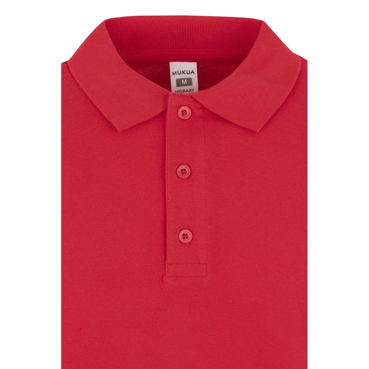 Polo unisex Mukua HOBART PL200UC 11 Polo Mukua HOBART en color Red, detalle del cuello