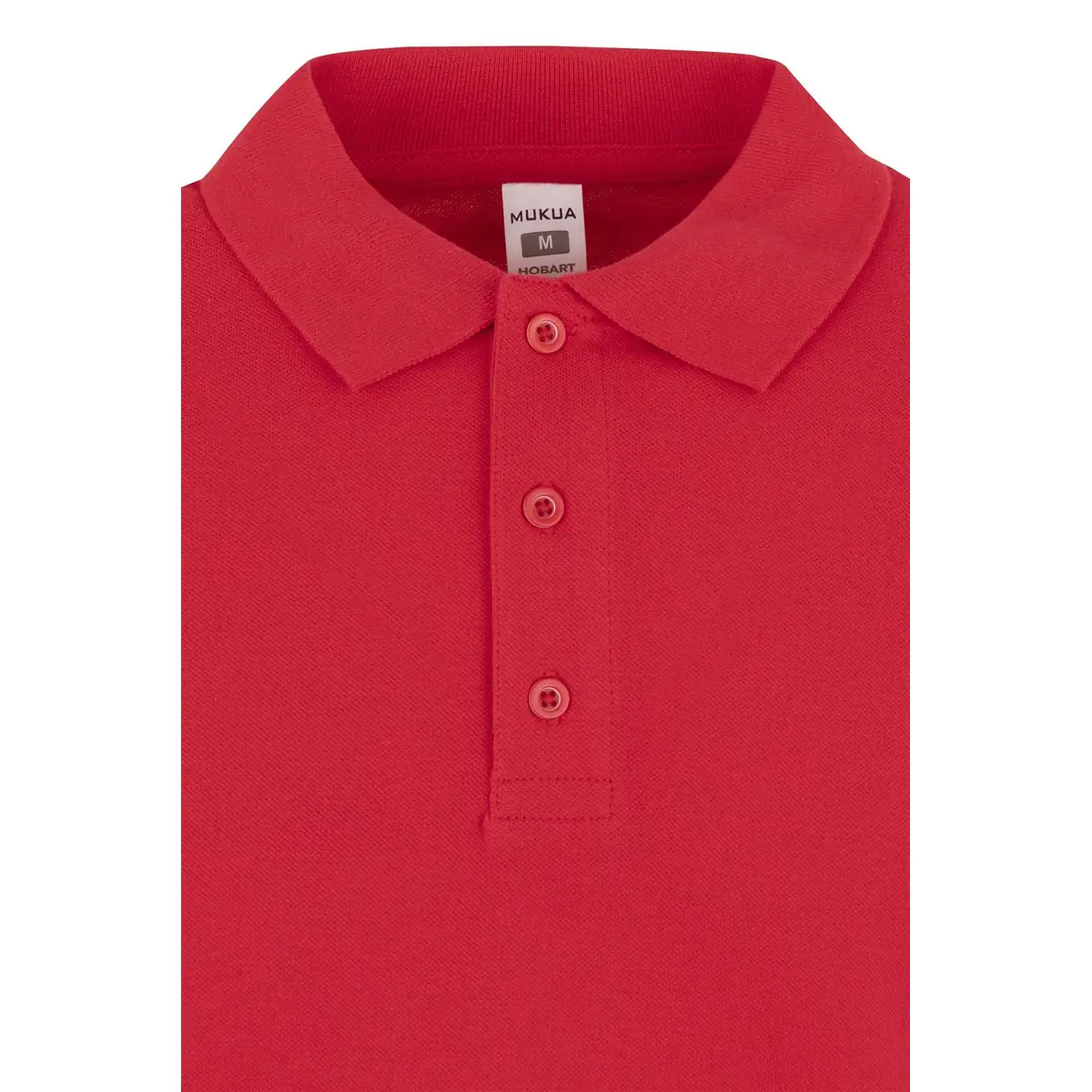 Polo unisex Mukua HOBART PL200UC 12 Polo Mukua HOBART en color Red, detalle del cuello