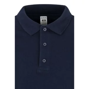 Polo Mukua HOBART en color Navy, detalle del cuello