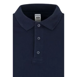 Polo Mukua HOBART en color Navy, detalle del cuello