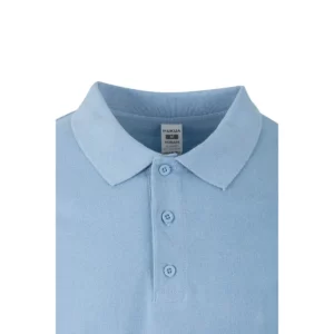 Polo Mukua HOBART en color Sky Blue, detalle del cuello