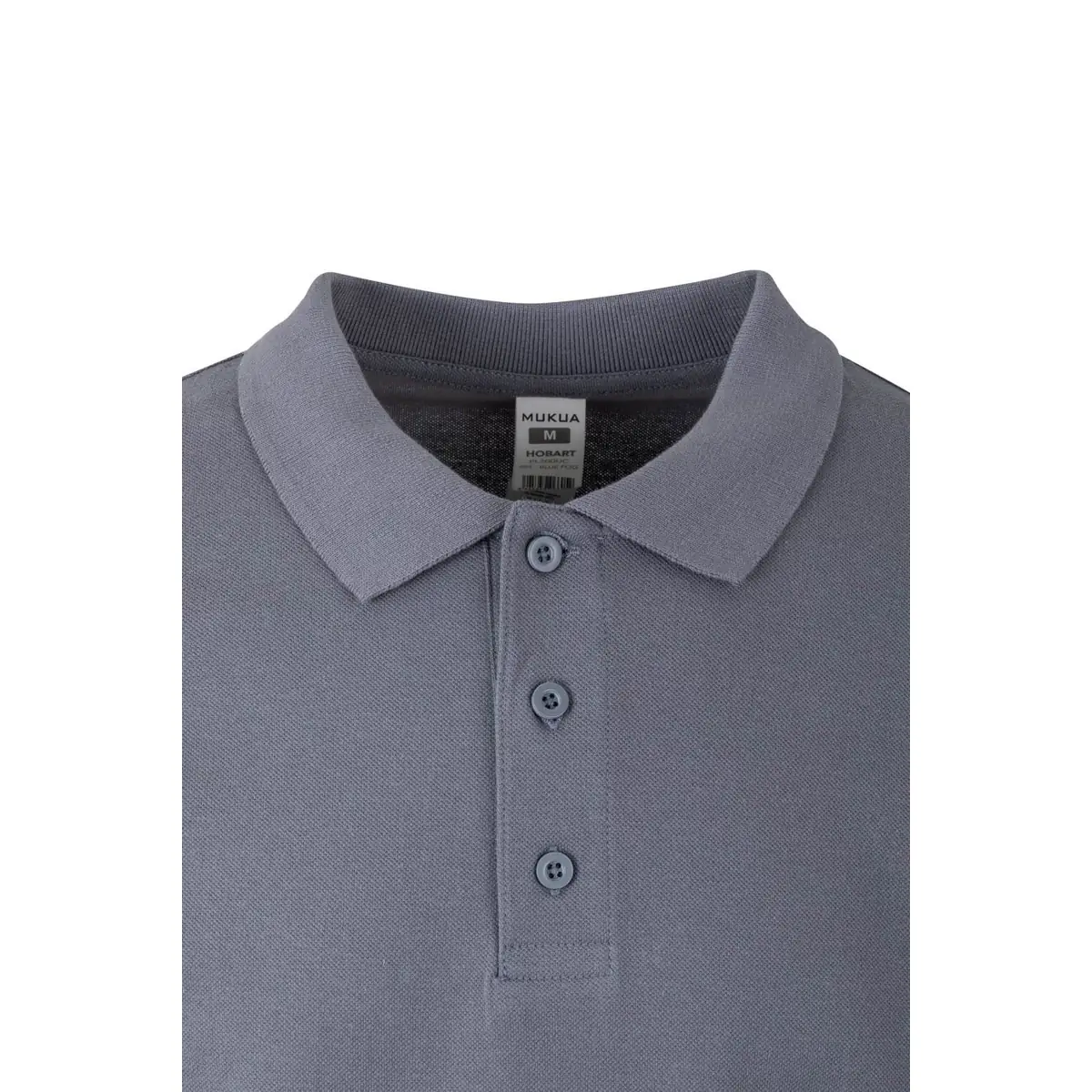 Polo unisex Mukua HOBART PL200UC 24 Polo Mukua HOBART en color Blue Fog, detalle del cuello