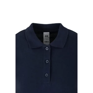Polo Mukua HOBART WOMAN en color Navy, detalle del cuello